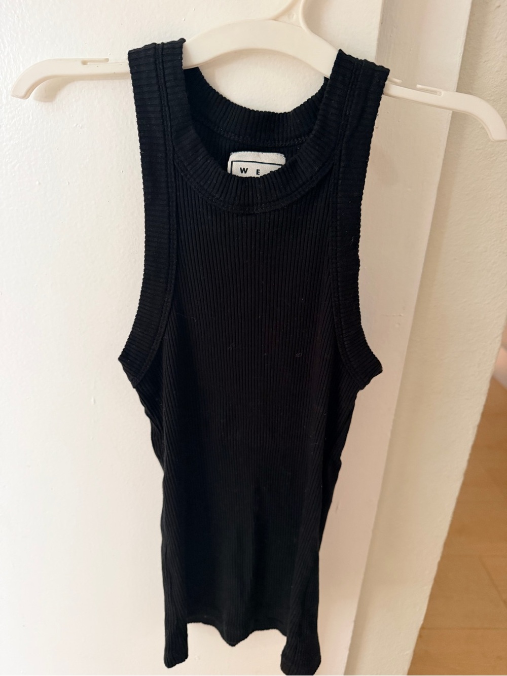 Wesley ribbed black racer back tank